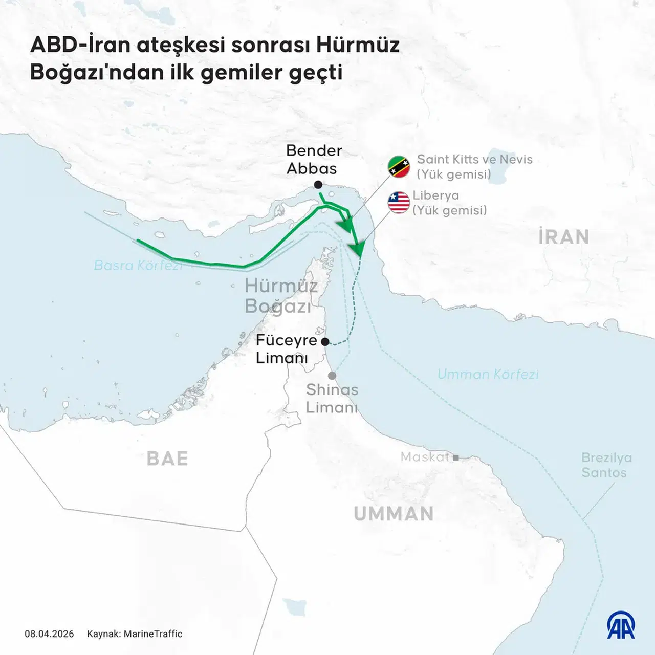 Hürmüz'de kilit açıldı: Dev gemiler ateşkes sonrası ilk kez görüntülendi!
