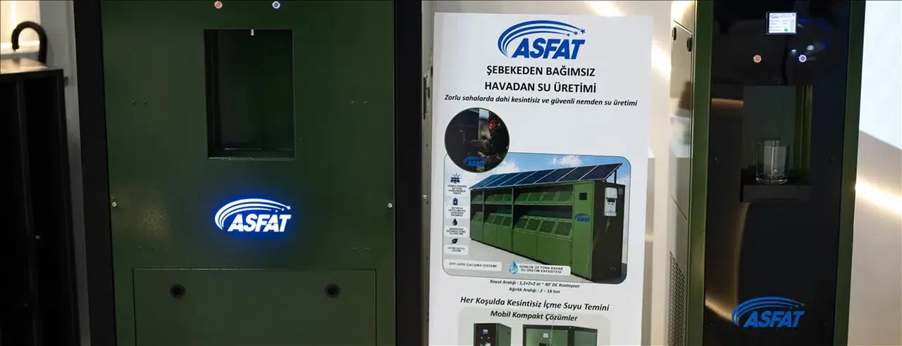 ASFAT'ın havadan su üretim sistemi günlük 25 tona kadar içme suyu üretiyor!