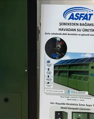 ASFAT'ın havadan su üretim sistemi günlük 25 tona kadar içme suyu üretiyor!