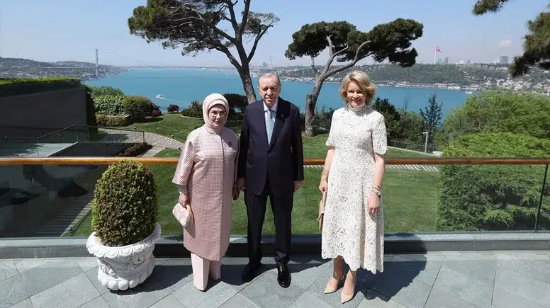 Cumhurbaşkanı Erdoğan, Belçika Kraliçesi Mathilde'yi kabul etti!