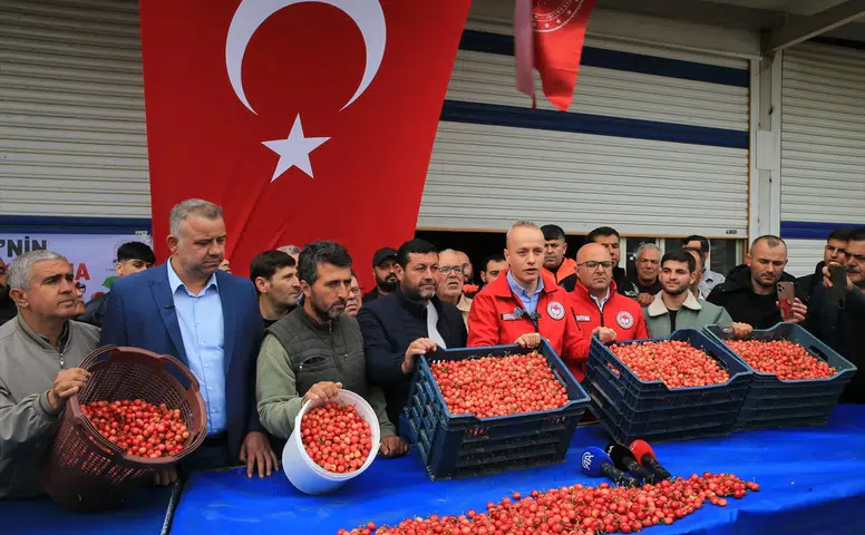 Altınla yarışan kiraz: Manisa'da ilk hasadın kilosu dudak uçuklattı!