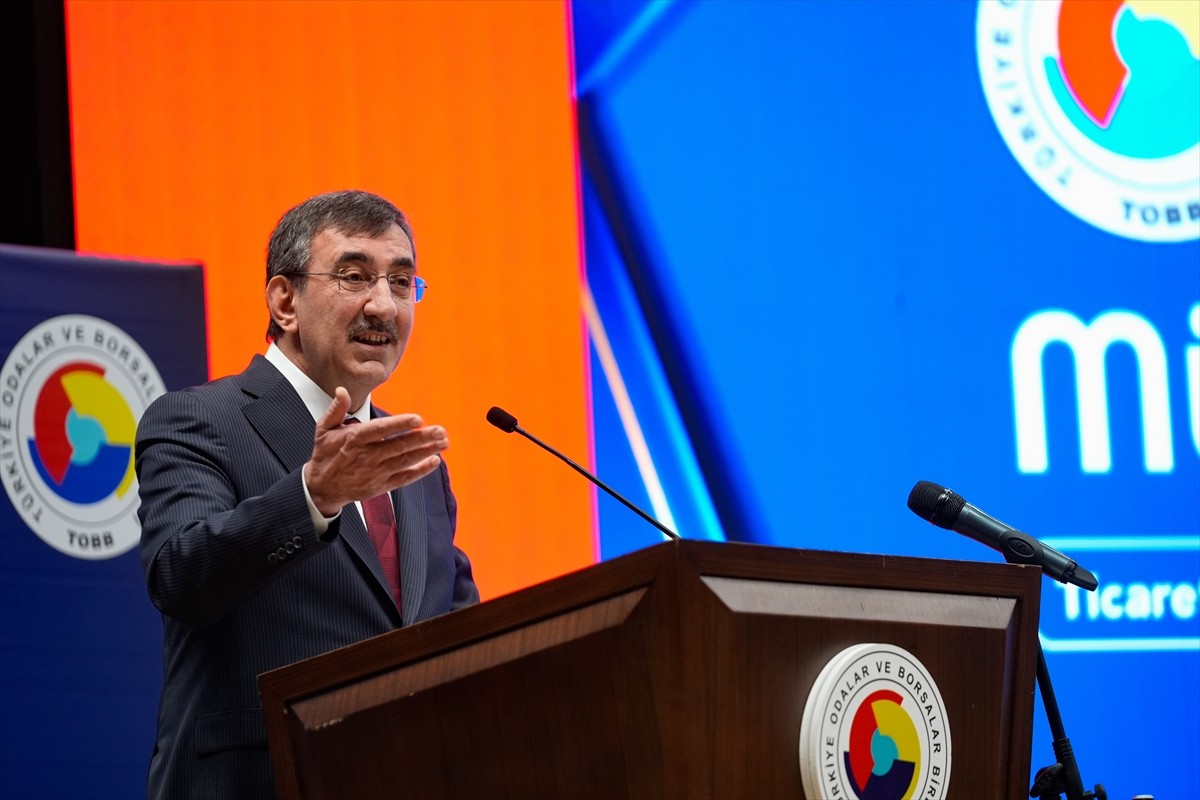Cumhurbaşkanı Yardımcısı Cevdet Yılmaz, Türkiye Odalar ve Borsalar Birliği (TOBB) İkiz Kuleler...