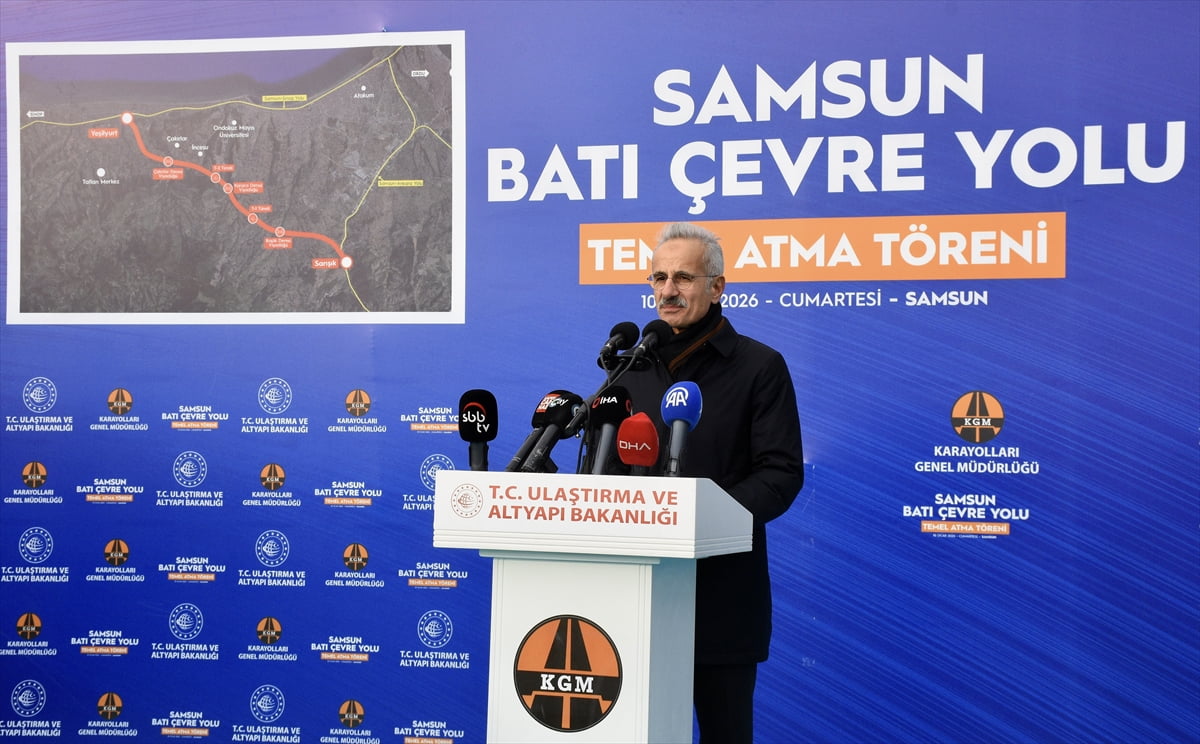 Ulaştırma ve Altyapı Bakanı Abdulkadir Uraloğlu, Samsun Batı Çevre Yolu Temel Atma Töreni'ne...